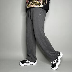 Vintage Y2K Under Armour Sweatpants Mens S Dark Grey Cotton Embroidered